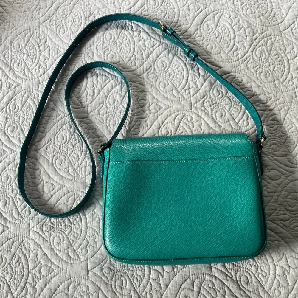 Vera Bradley Twice as Nice Crossbody Leather Bag in Teal/Aqua Colors “Like New” - Picture 3 of 14